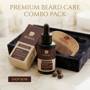 rijal beard oil & neem wood comb combo for men